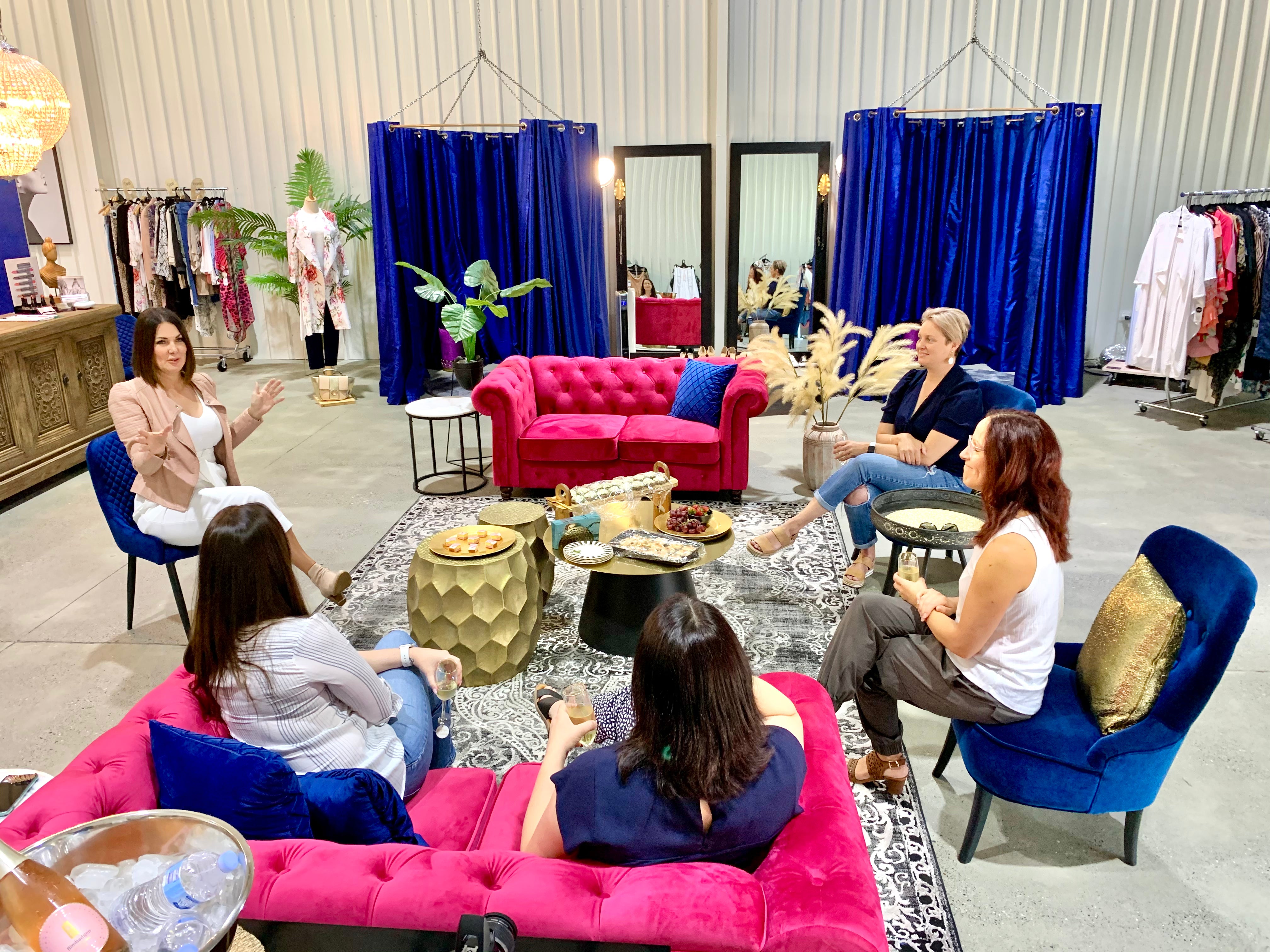 Stylish session in a vibrant, modern studio setting.